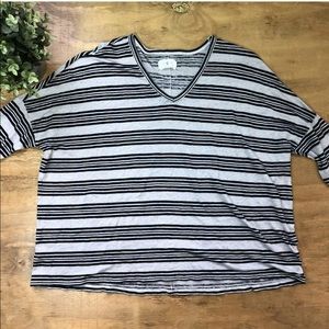 Lou & Grey 100% Linen Striped Loose Flowy Shirt